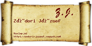 Zádori József névjegykártya